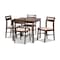 Baxton Studio Lovy Beige Upholstered Dark Walnut-Finished 5-Piece Wood Dining Set 155-9580 - alternate 1